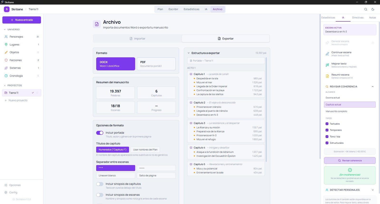 Exportación — Skribane